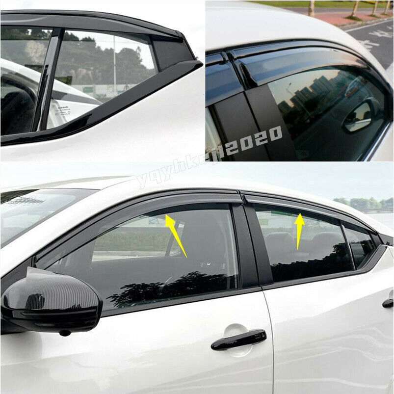 for Nissan Sentra 20-23 Black Window Visor Vent Sun Shade Rain Guard Door Visor