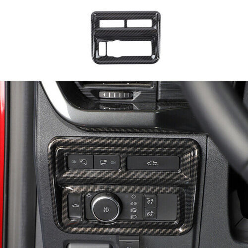 for Ford F150 F-150 21-2023 Carbon Fiber Inner Headlight Switch Trim Frame Cover