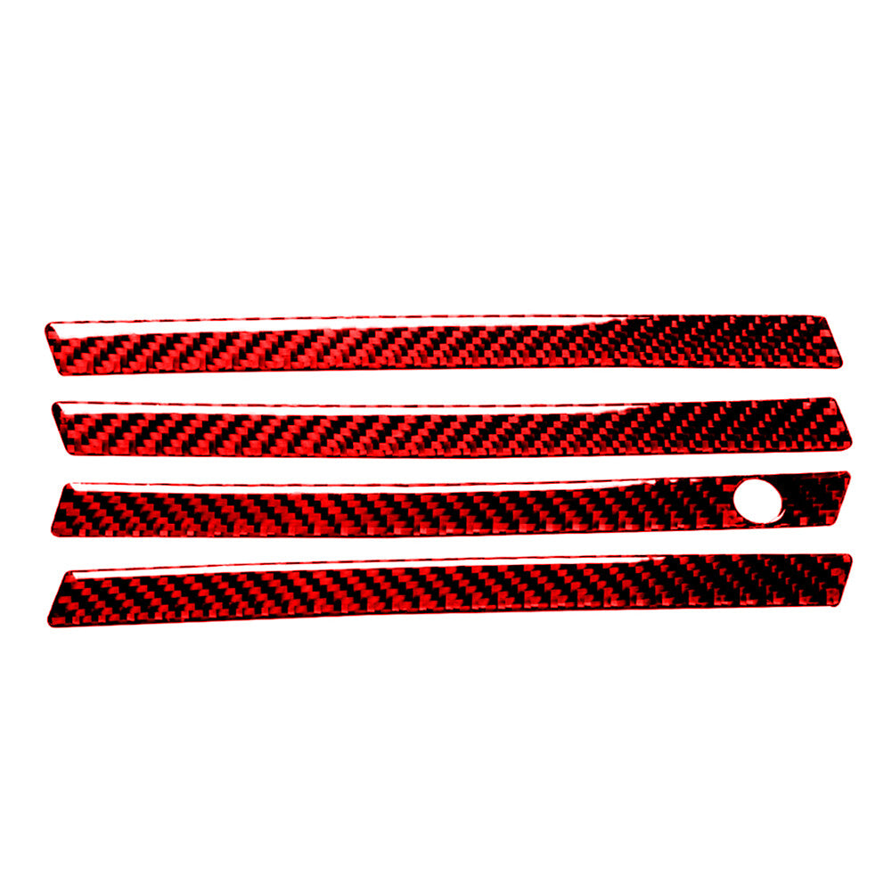 for Audi for A4 17-19 Red Carbon Fiber Outer Door Handrail Panel Cover Trim Sticker