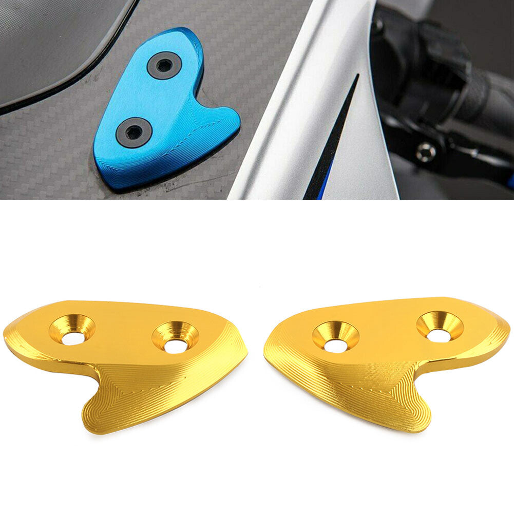 Rearview Mirror Block Off Base Plate Mount Cover for Yamaha YZF-R1 R1 15-19 Gold
