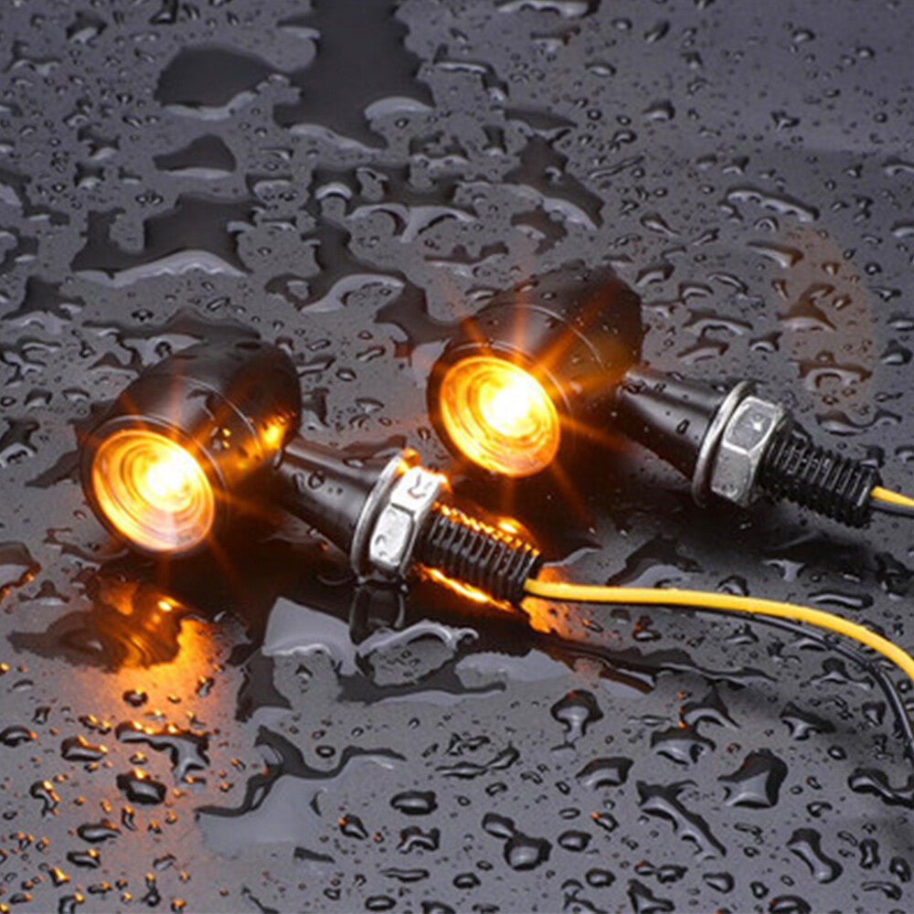 4-Piece Motorcycle LED for Mini Turn Signal Lights Flashing 8mm 12V for Bobber Cafe Racer