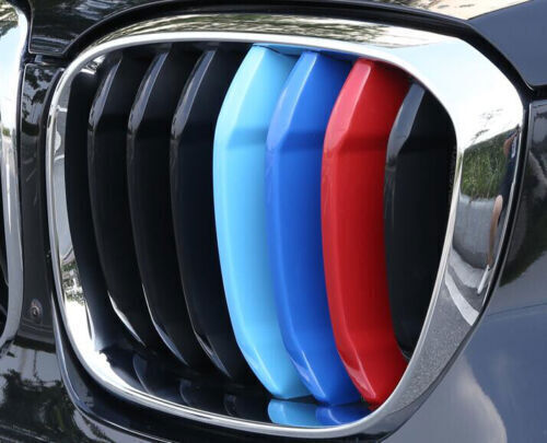 for BMW X3 X4 2018-2021 3-Color Front Mesh Grille Grill Garnish Cover Trims ABS