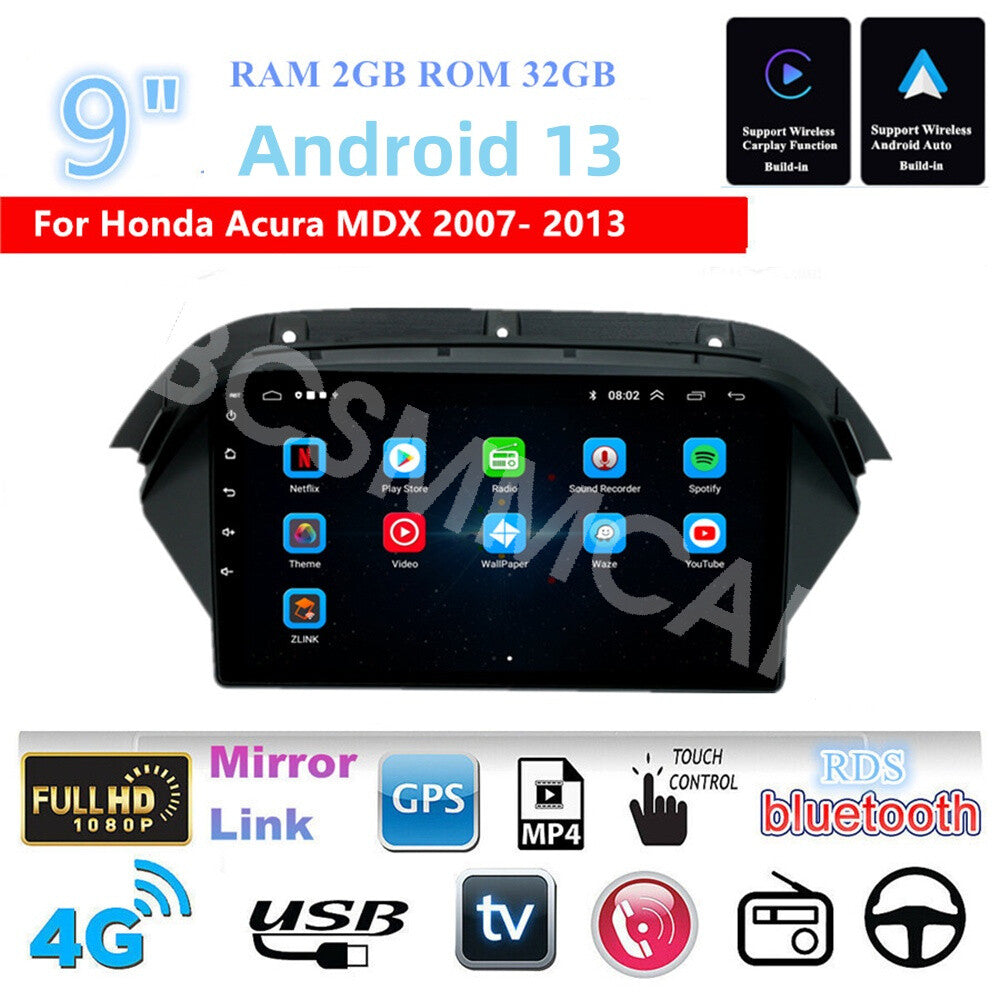 Fit for Acura MDX 2007-2013 3.7L Car GPS Navi Radio Stereo Player FM 2+32GB