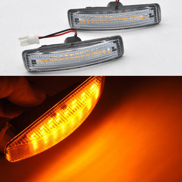 2 Dynamic Clear LED Side Indicator Marker Light For 05-09 for Range Rover Sport L320