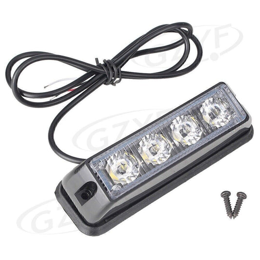 DC 12V Emergency Beacon Strobe Flash Warning Light w/ 4-LEDs Universal Set 1pc