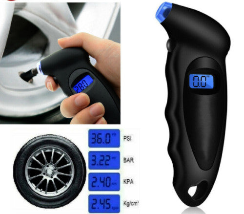 Universal Digital Tire Air Pressure Gauge Meter Tester Bike LCD Display 150 PSI