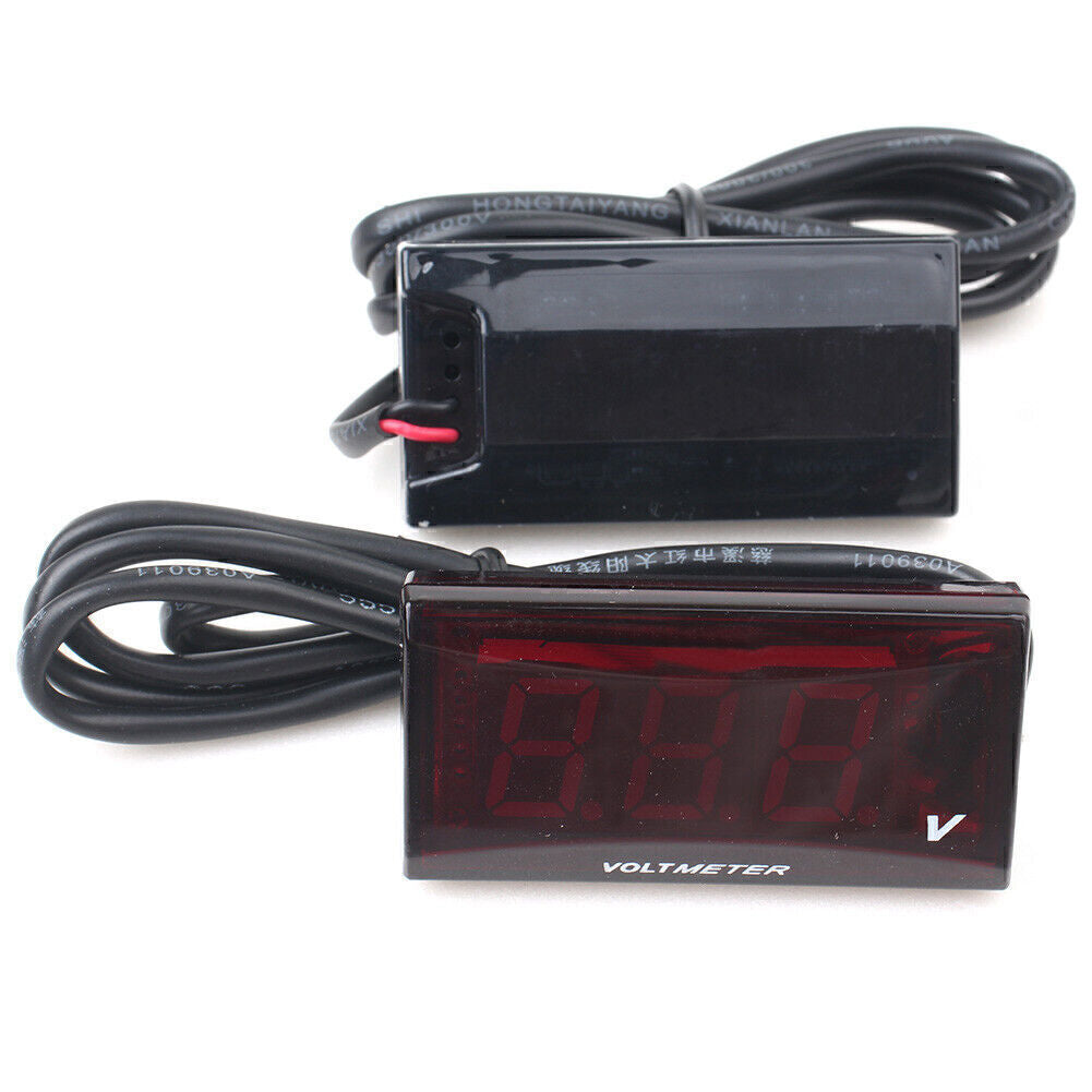 for Yamaha for BMW LED Display Digital Voltmeter Voltage Panel Meter Universal Red