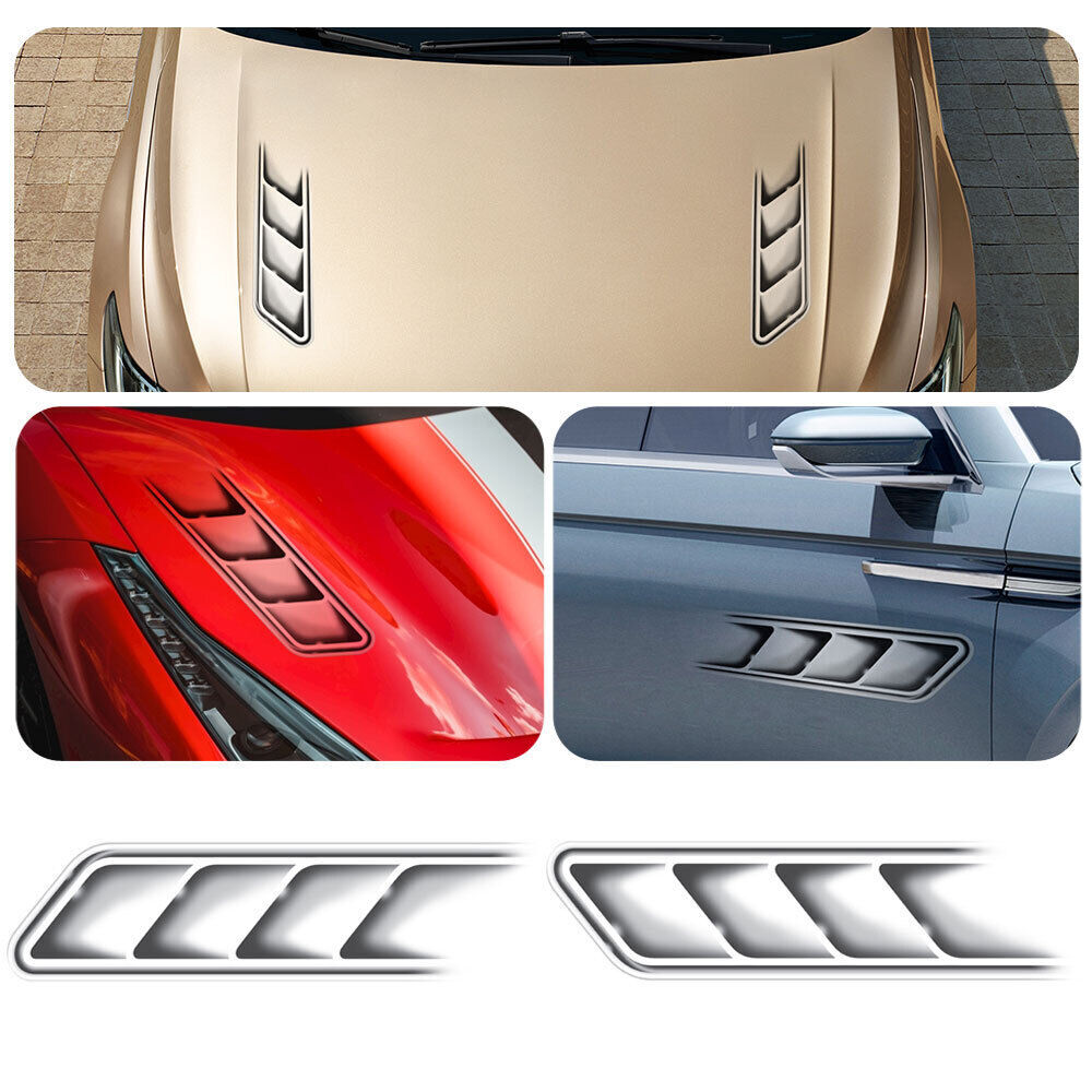 2x Car Sticker Car Air Flow Fender Side Vent Decal Decor Universal Accessories
