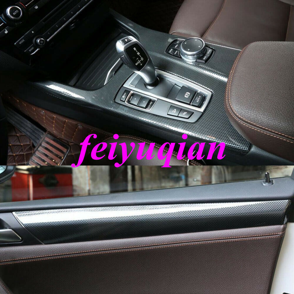 6P Carbon Fiber ABS Car Interior Kit Cover Trim for BMW X3 F25 F26 X4 2011-2016
