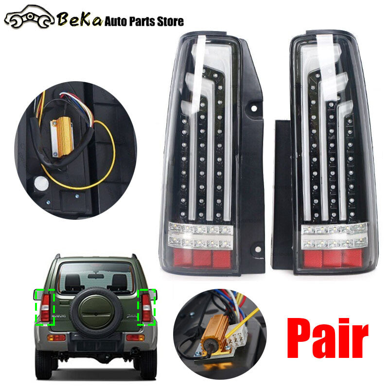 A pair of rear LED taillights and brake lights for the for SUZUKI for JIMNY SN413 hardtop 1998-2017.