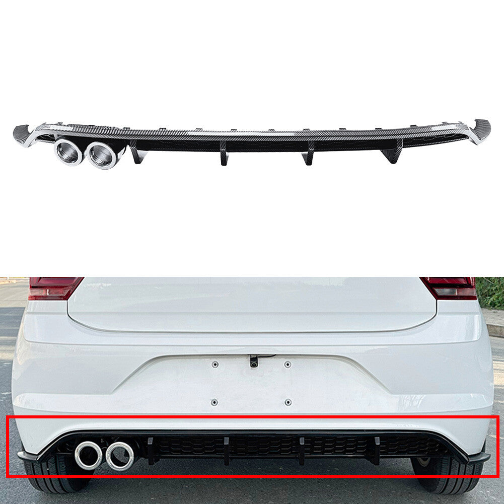 Rear Bumper Protector Splitter Spoiler Lip for VW Polo MK6 2019-2024