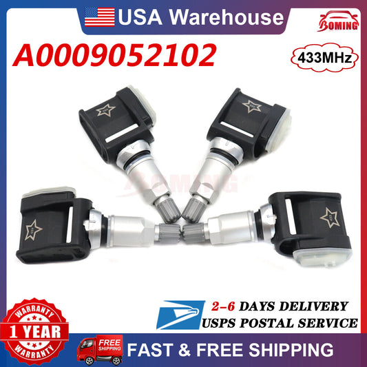 Kit of 4 TPMS A0009052102 tire pressure sensors suitable for Mercedes-Benz W213 E-Class CLS