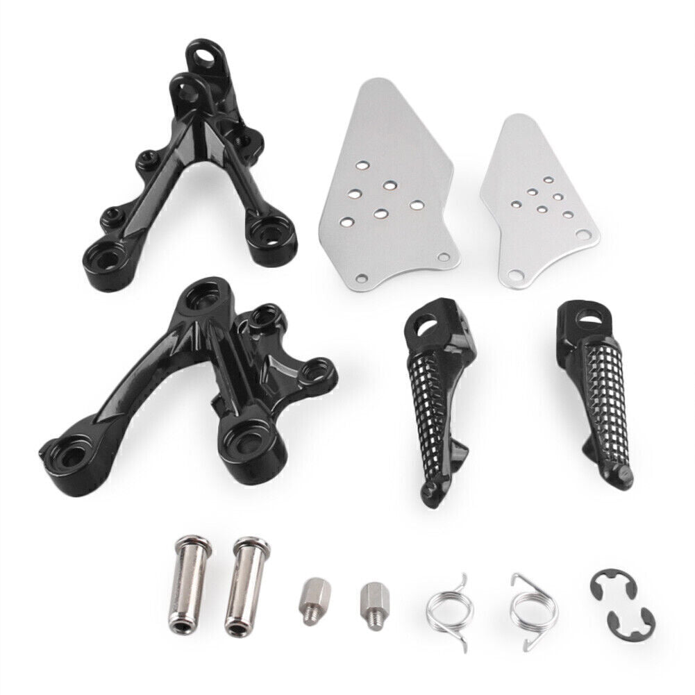 for KAWASAKI ZX6R 2009-2011 Front Rider Footrest Foot Pegs Pedals Brackets