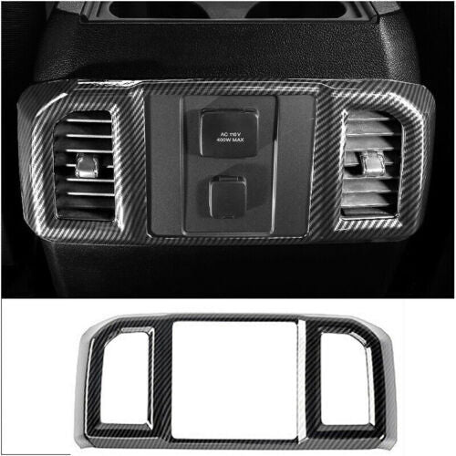 for Ford F150 2015-2020 Carbon Fiber Rear Row Air Outlet Vent Frame Cover Decor