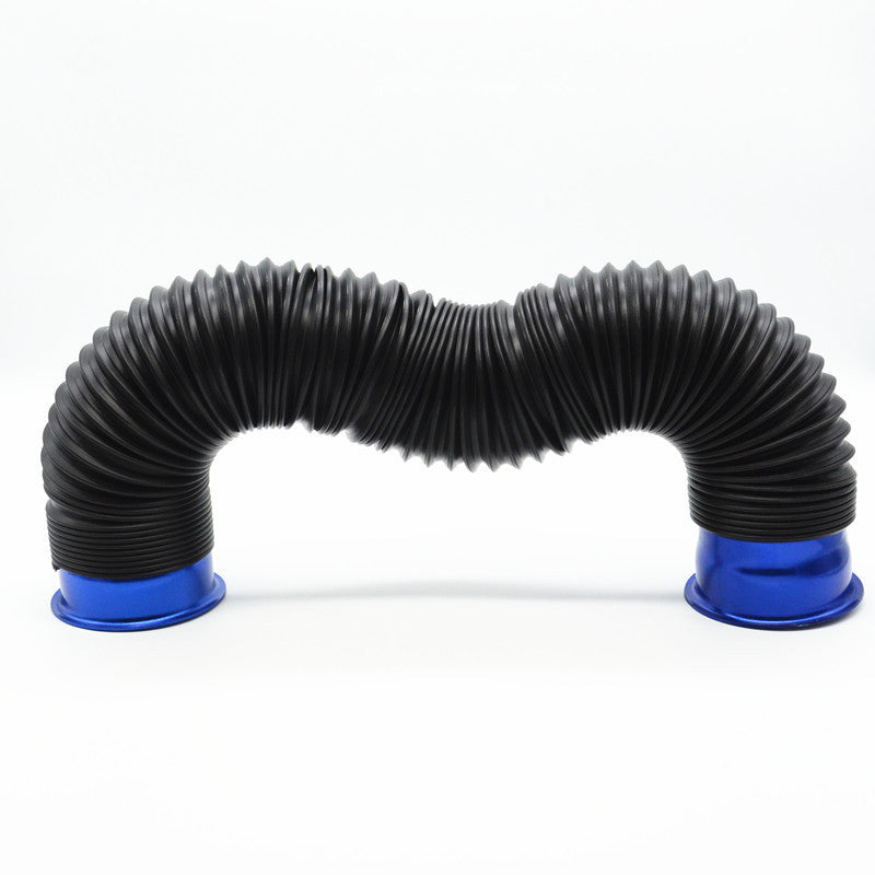 Car Blue 75mm 3Multi Flexible Turbo Cold Air Intake Duct Inlet Pipe Hose Tube