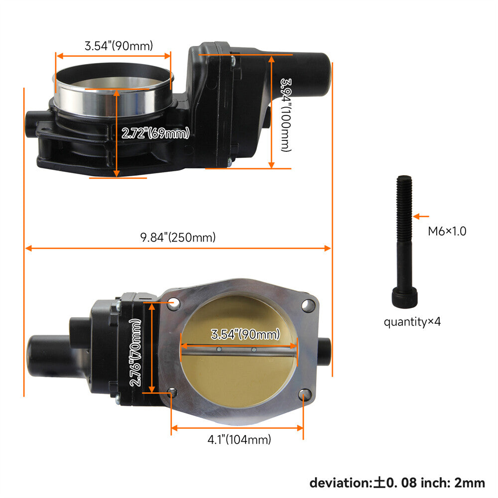 90mm Electronic Throttle Body Assembly for Corvette GTO CTS-V G8 6.0L V8 Black