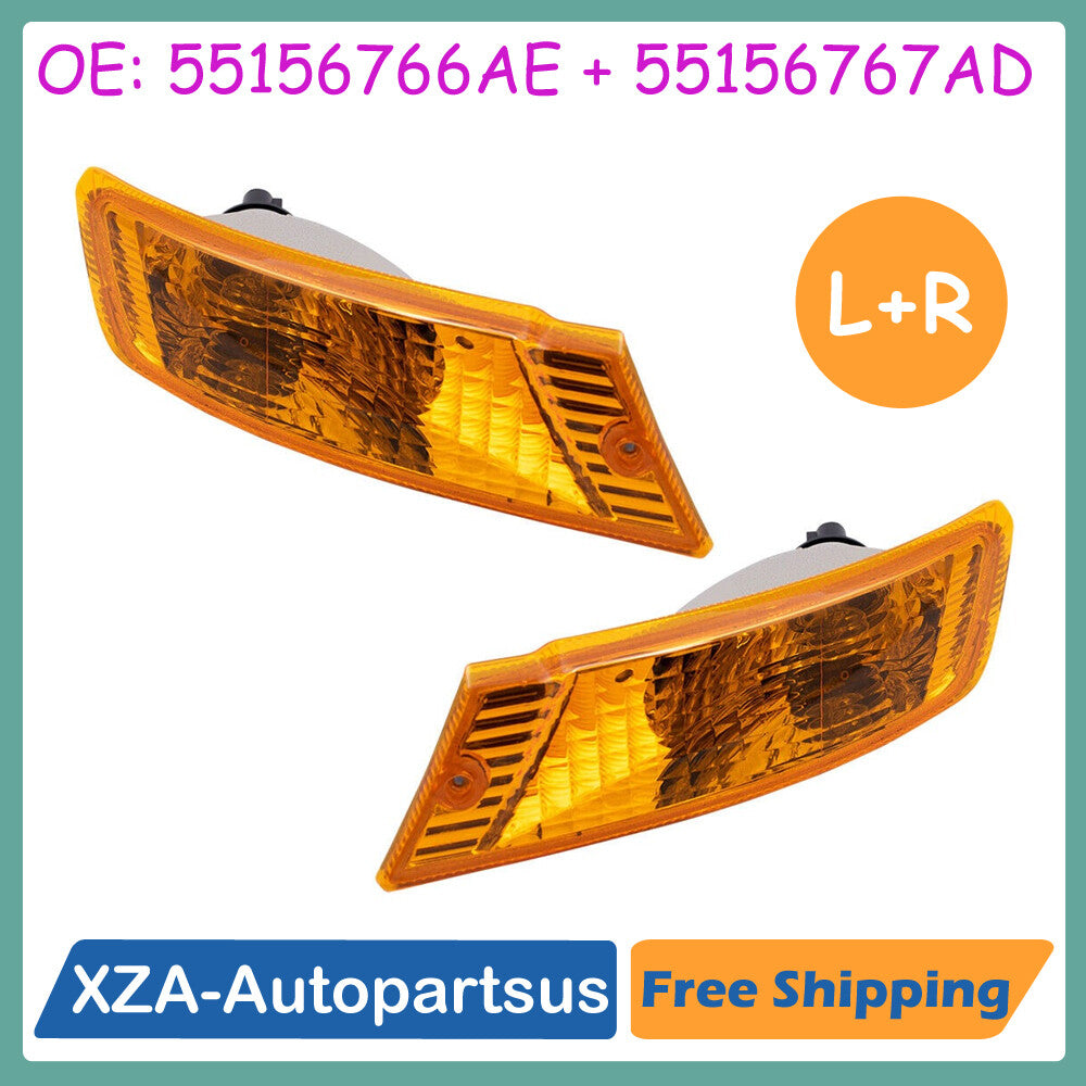Pair Turn Signal Lights Front Left + Right Fits for Jeep Cherokee 02-08 Liberty