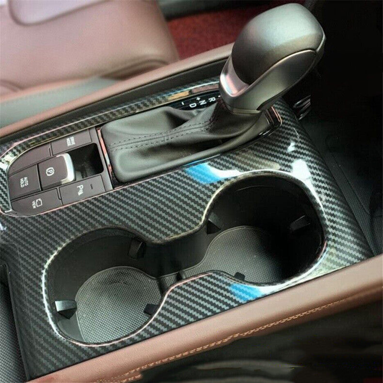 for Hyundai Santa Fe 2019-2022 Carbon Fiber Car Interior Gear Panel Cover Trim