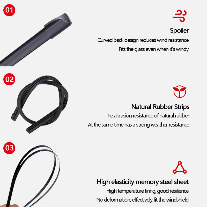 20-inch + 20-inch windshield wiper J-hook, frameless, frameless, all seasons