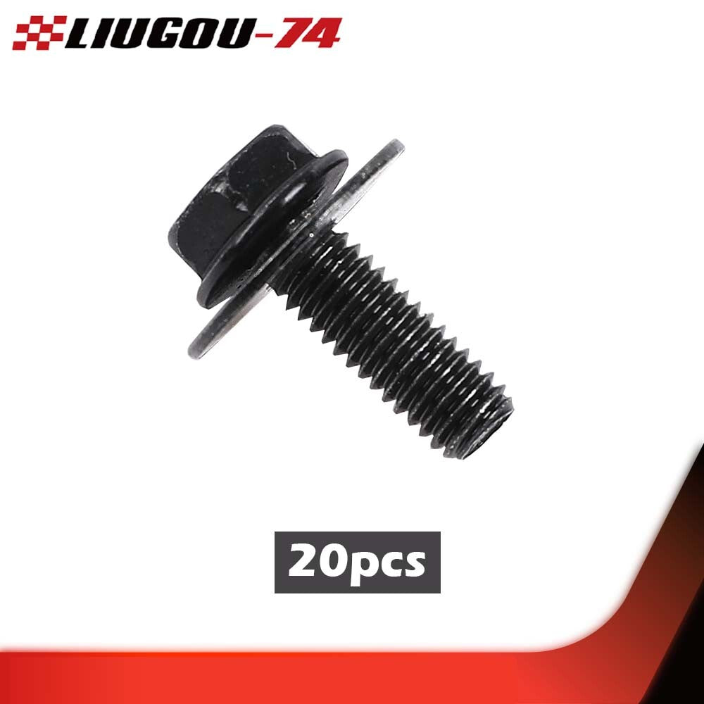Suitable for body bolts, SCREW FASTENER FENDER M6-1.0X 16mm long - 10mm HEX - 17mm, brand new for washing machines.
