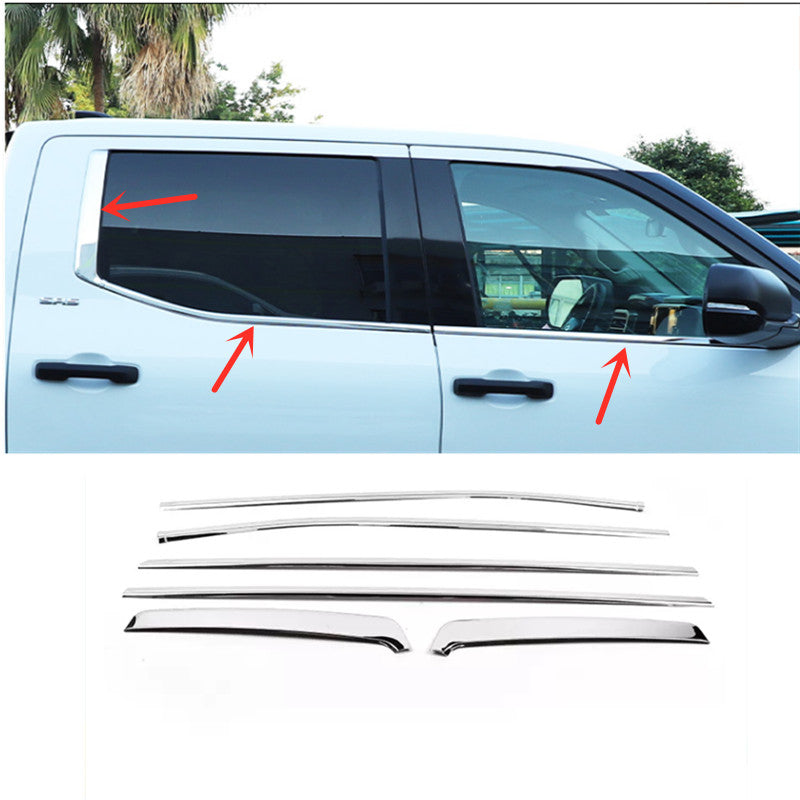 Steel chrome trim for Toyota Tenderra 2022 and 2023 models - window trim covers