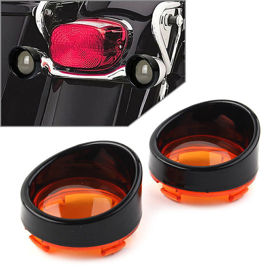 Turn Signal Light Lens Cover Yellow Bezels Visor for Harley Davidson Softail