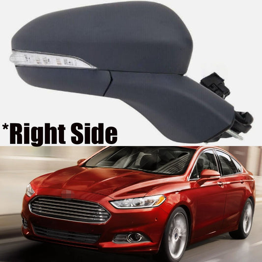 Right Passenger Side Mirror 7Pin Primed Siganl Lamp for Ford Fusion 2015-2020