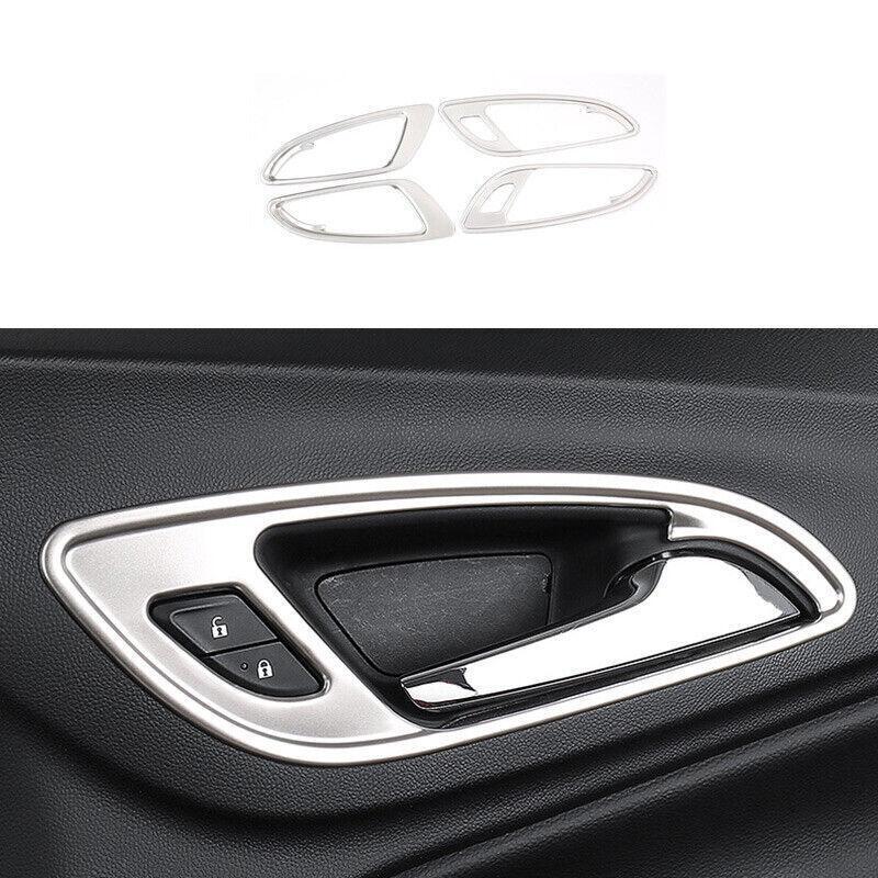 for Chevy Equinox 2018-2023 Silver Steel Inner Door Handle Lock Cover Trim 4pcs