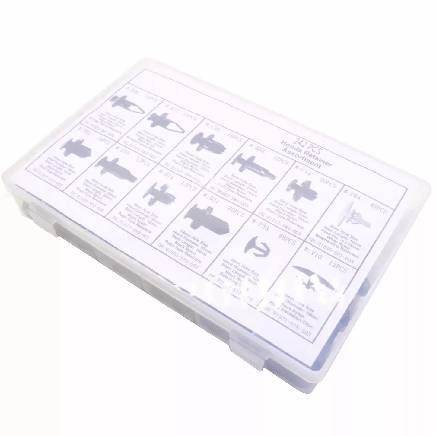 242x Car Fender Door Hood Bumper Trim Clips Body Retainer Assortment for Honda