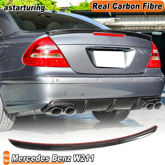 for Mercedes E-Class W211 E55 E63 03-09 Carbon Fiber Rear Trunk Spoiler Wing