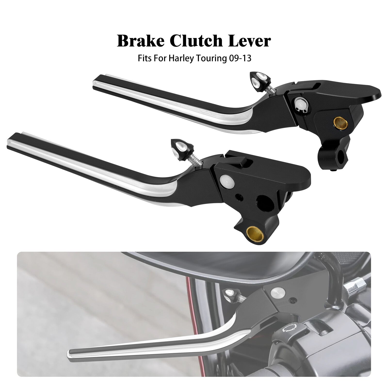 Black Brake Clutch Levers Fit for Harley Touring Street Electra Road Glide 09-13