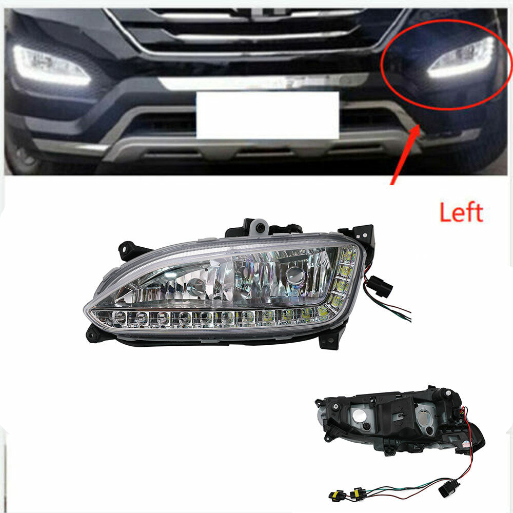 Left LED DRL Daytime Running Light Fog Lamp Fit for Hyundai / IX45 Santa Fe 2013-15