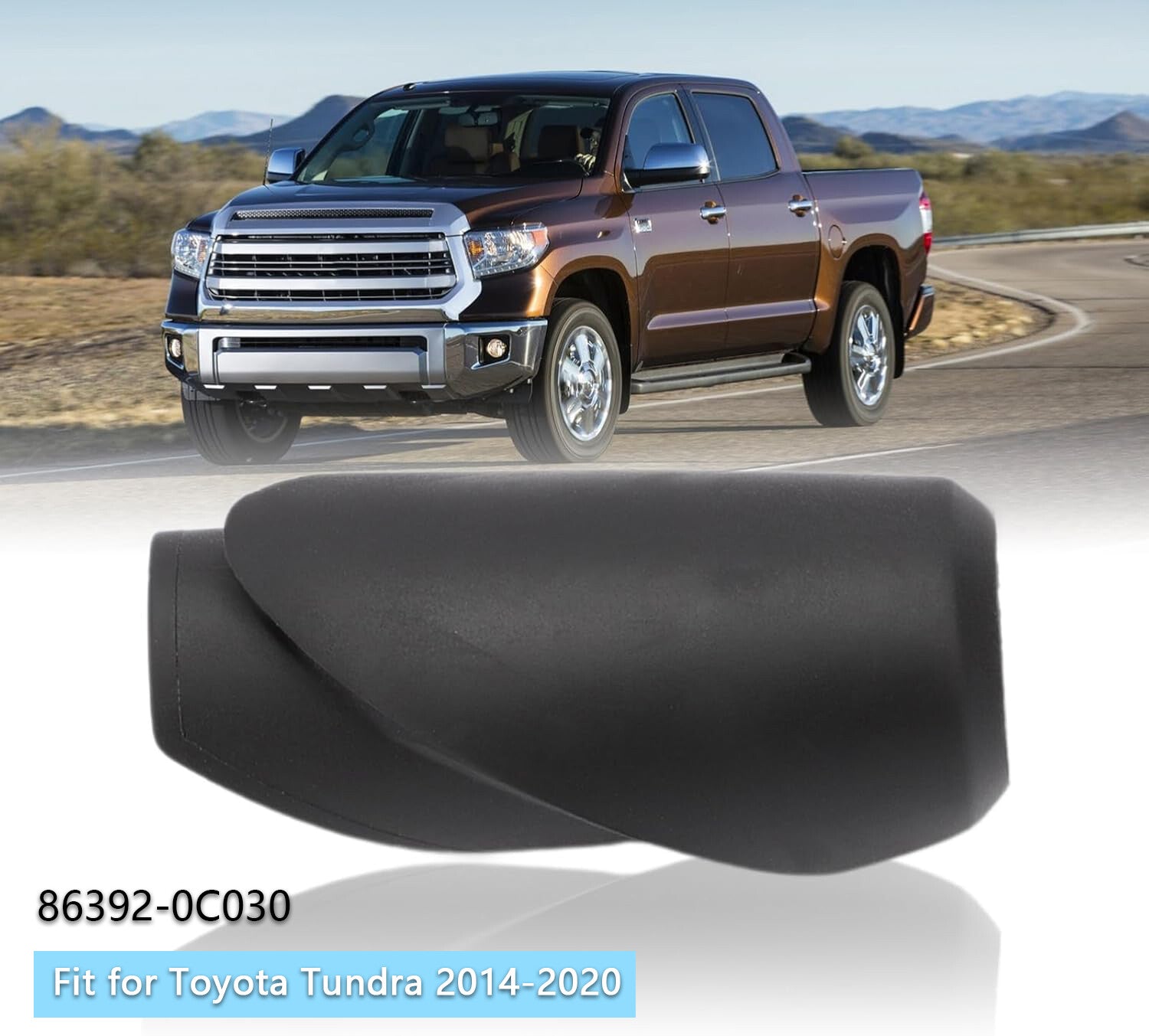 Black Antenna Bezel Ornament Base Mount Replacement for Toyota Tundra 2014-2020