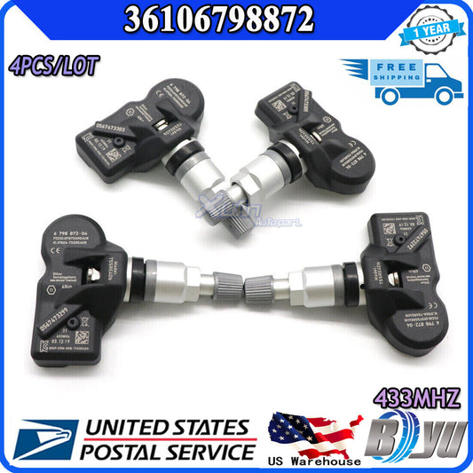 new 4-pack TPMS 6798872 tire pressure sensors for BMW 2, 3, 4, 5, 6, 7 series, X1, Z4, for Mini