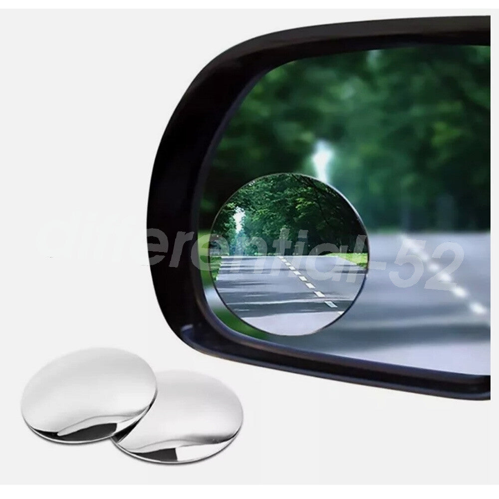 2Pcs Blind Spot Mirror Round HD Glass Frameless Convex Rear View 360¡ã Stick On