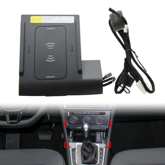 Wireless Car Charger Phone Fast Charging Pad for Volkswagen for Golf MK7 2014-19