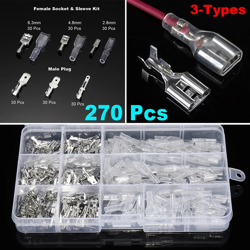 Car Male Female Spade Connector Electrical Wire Bullet Terminal Assortment Box