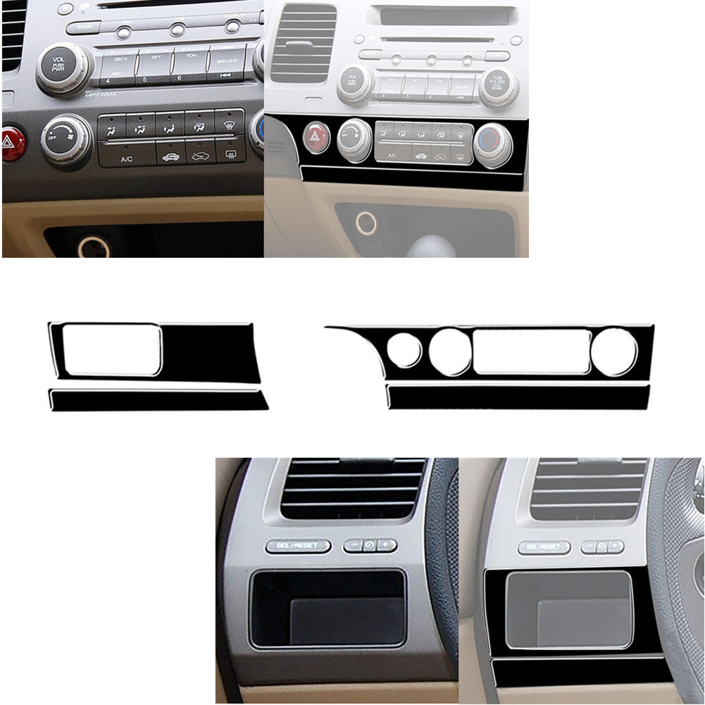 Piano Black Interior Full Sets Cover Trim Kit for Honda for Civic 8th 2006-2011