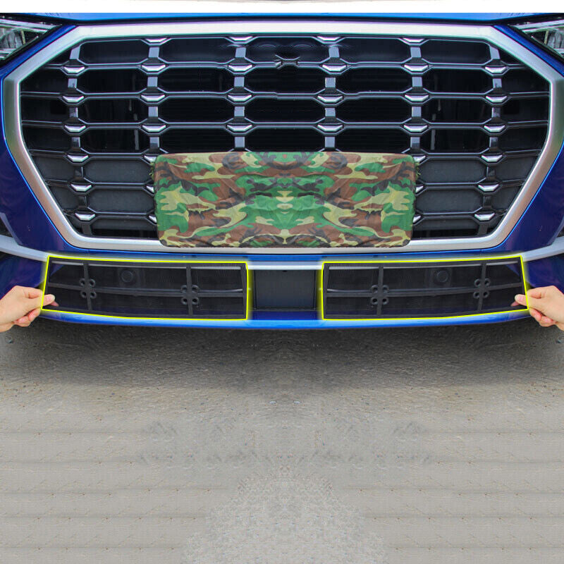 for Audi Q3 2019-2022 Black Front Grille Mesh Insert Steel Insect-Proof Net 4Pcs