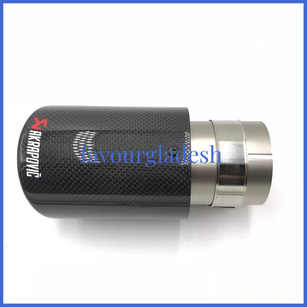Universal AKRAPOVIC Exhaust Tip Muffler Carbon Fiber 63mm inlet 114mm outlet