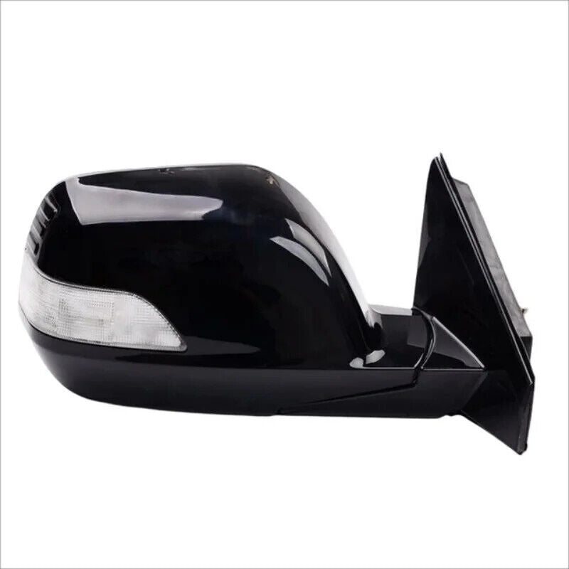 A pair of black door side mirrors with turn signals and heating, 9-pin fittings for Honda CRV 2007 - 2011