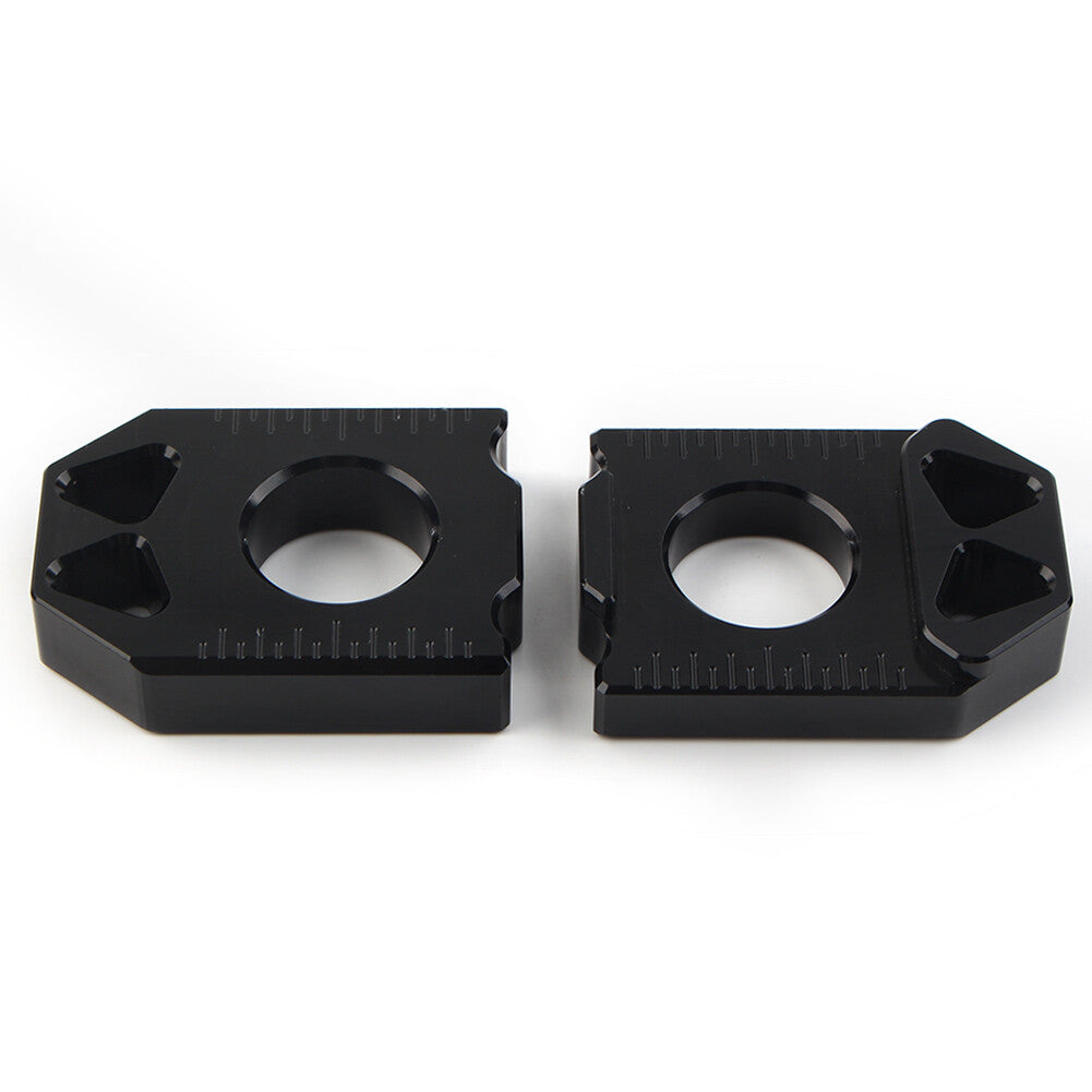 2x Rear Chain Adjuster Axle Block Aluminum for SUZUKI DRZ400SM 2004-2015 Black