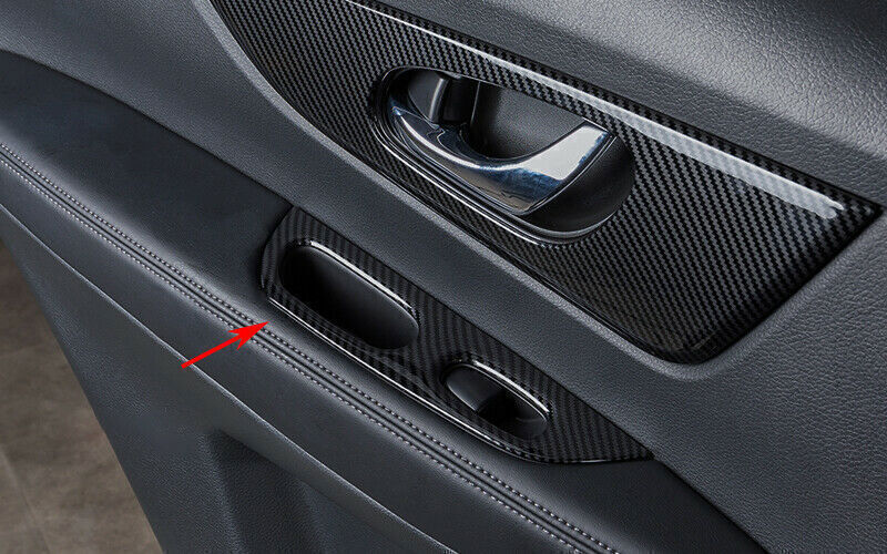 for Nissan Rogue Sport 17-22 Carbon Fiber Window Lock Lift Switch Panel Trim 4P