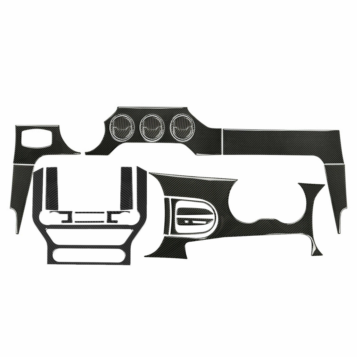 26¡Á Carbon Fiber Dashboard Center Console Gear Panel Trim for Ford for Mustang 2015+