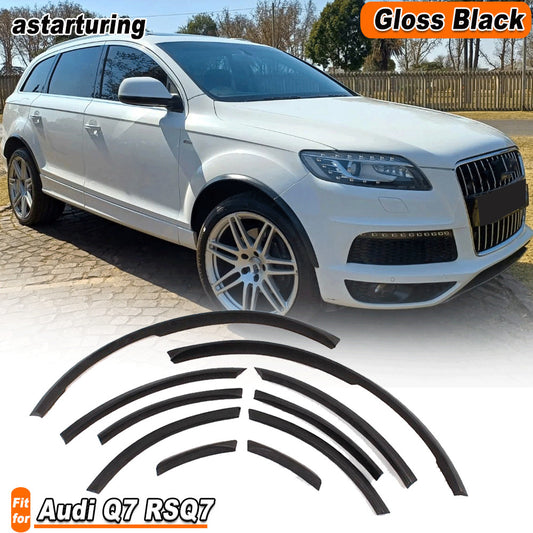 Unpainted Black PU Wheel Arch Fender Flares Eyebrow Fit for Audi Q7 RSQ7 2006-15
