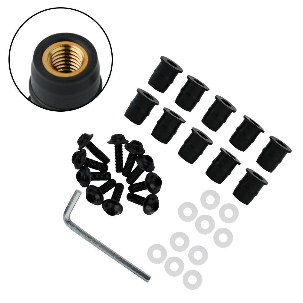 Screw Kit CNC Bolt Nut Strength Windscreen Windshield 10 Set Accessory