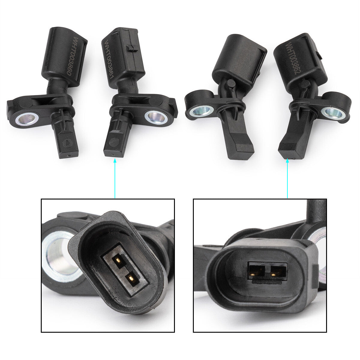 4Pcs for Golf A3 S3 TT ABS Wheel Speed Sensor Kit WHT003860 WHT003861 WHT003864A