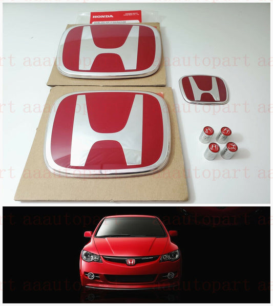 Racing Package with Red H Badge and Front/Rear Steering Fits 2016-21 for Honda for Civic Hatchaback