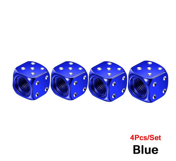 4-piece car tire valve cover rod air dust cover dice silver for Mitsubishi