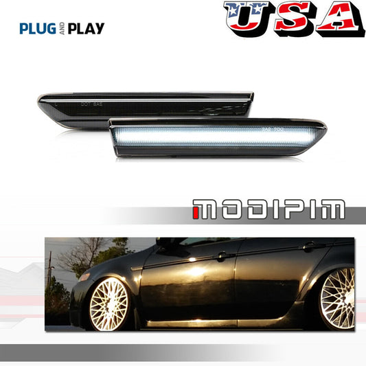 One pair of smoked white LED front marker indicator lights are suitable for 2004-2008 for Acura TL
